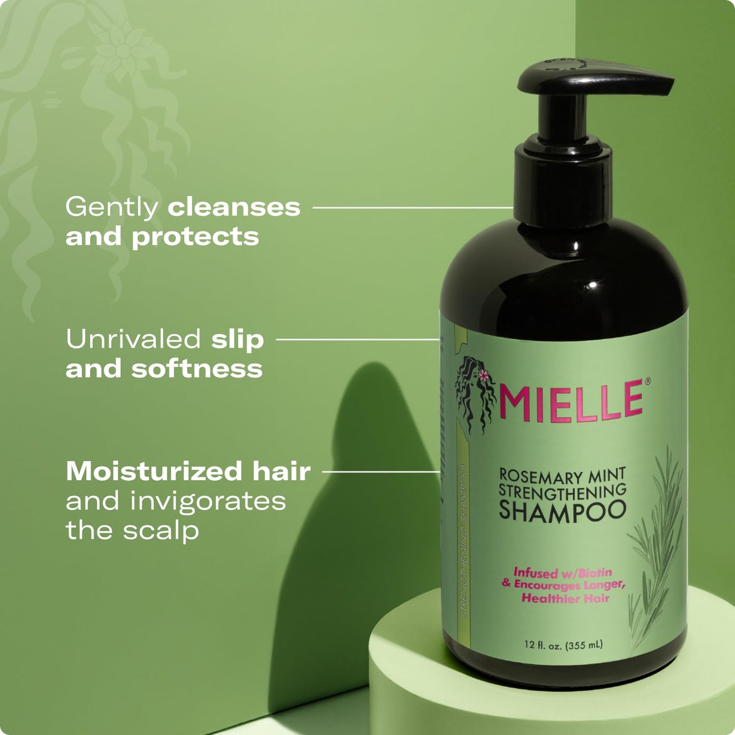 Mielle Organics Rosemary Mint Strengthening Hair Oil and Shampoo