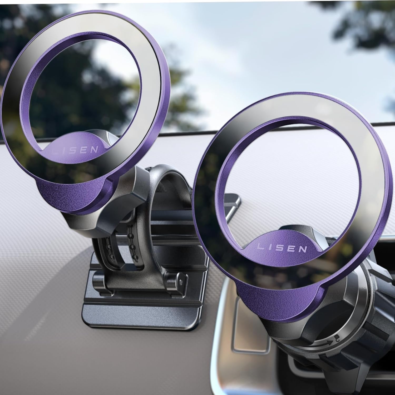 LISEN for Magsafe Car Mount [95% Increase Magnetism] Magnetic Phone Holders for Your Car,Car Accessories for Men Women Truck 360 Dashboard Vent Phone Mount for Garmin GPS Fit Iphone 16 15 14 13 12