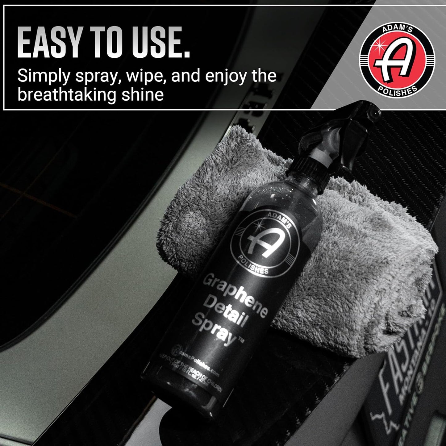 Adam'S Polishes Graphene Detail Spray (16 Fl Oz) - Extend Protection of Waxes, Sealants, & Coatings | Waterless Detailer for Car Detailing | Clay Bar, Drying Aid, Add Ceramic Graphene Protection